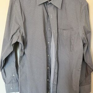 Geoffrey Beene Patterned Gray Dress Shirt